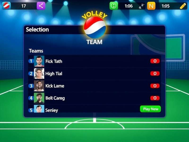 Volley Legendz India Team Selection Screen